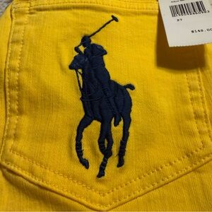 WOMEN’S POLO RALPH LAUREN TOMPKINS SKINNY HIGH-RISE JEANS –BRIGHT YELLOW – SZ 27